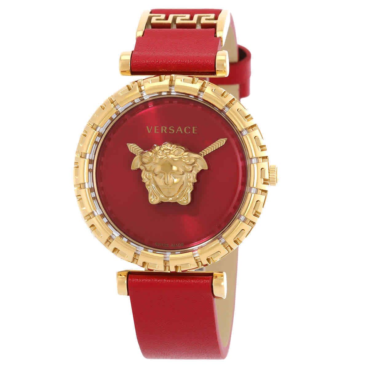 Versace Palazzo Empire Greca Quartz Red Dial Ladies Watch VEDV00319