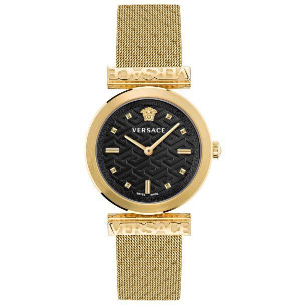 Versace Women`s Regalia 34mm Quartz VE6J00723 - Dial: Black, Band: Gold Tone, Other Dial: Black