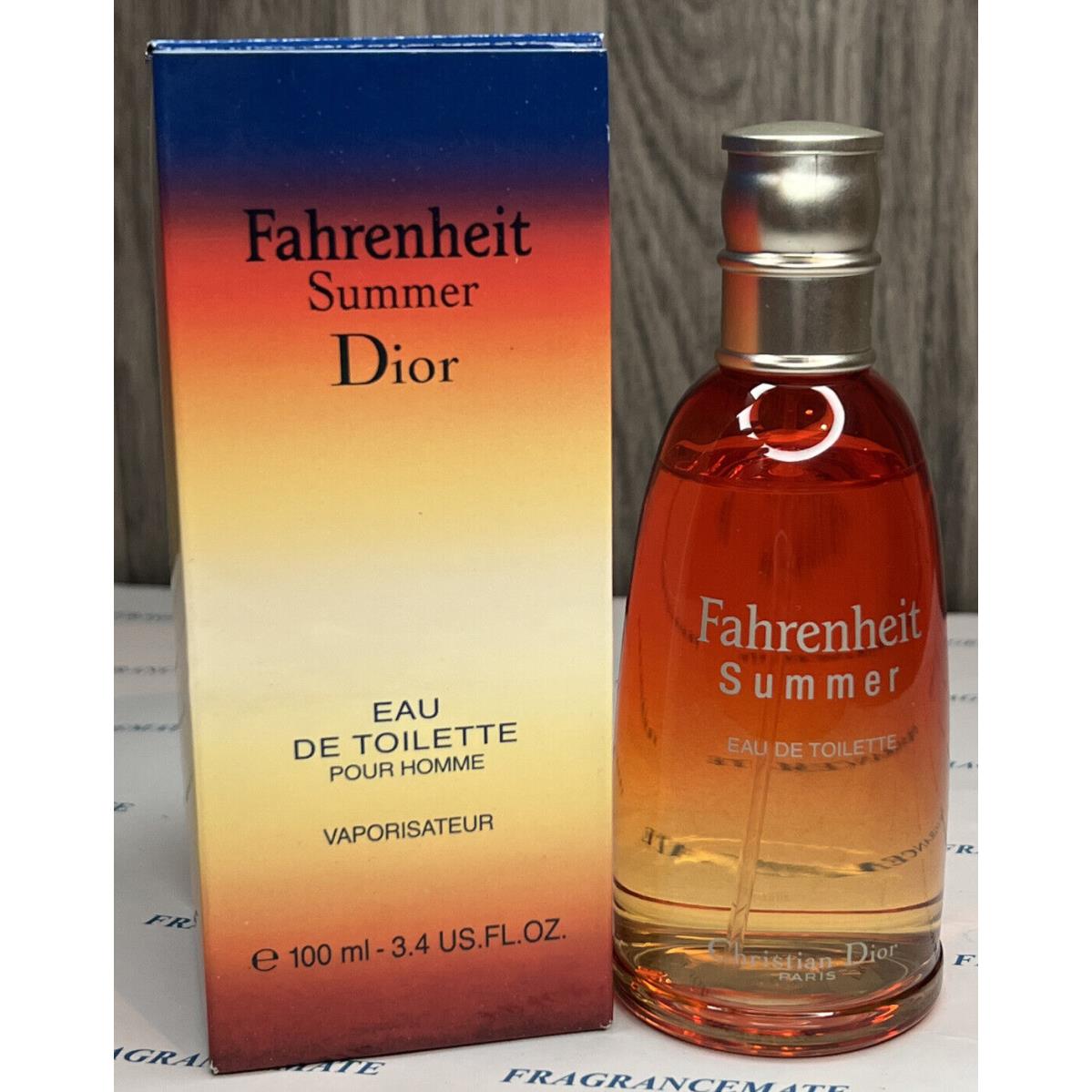 Fahrenheit Summer By Christian Dior Men Cologne Edt Spray 3.4 oz / 100 ml Niob