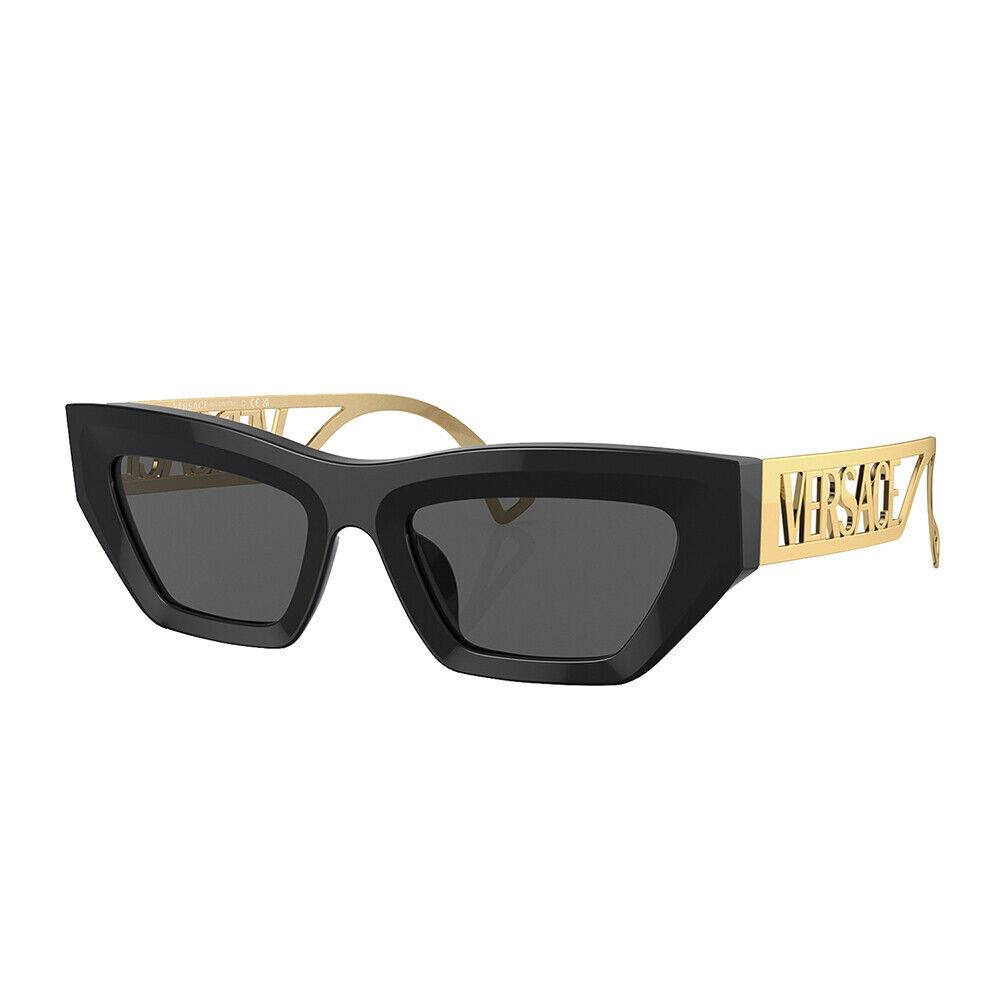 Versace VE 4432U GB1/87 Black/gold Plastic Fashion Sunglasses Grey Lens