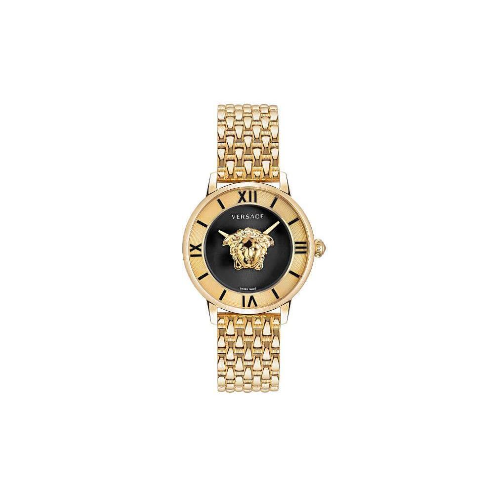 Versace Women`s La Medusa 38mm Quartz VE2R00322 - Dial: Black, Band: Gold Tone, Other Dial: Black