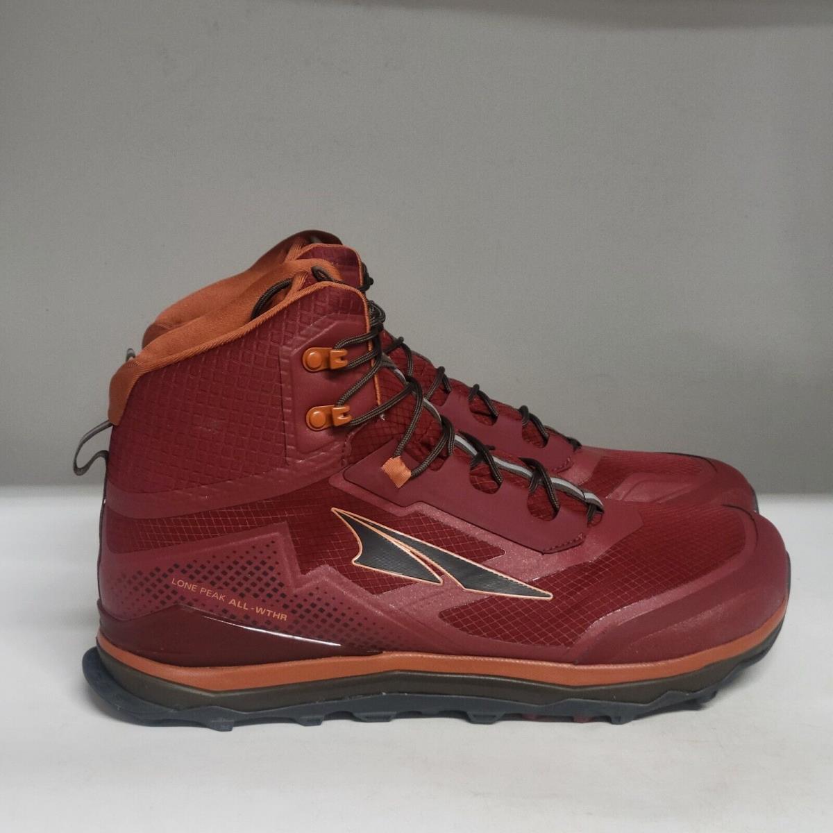 Altra Lone Peak All Weather Mid Maroon Mens Size 12.5M