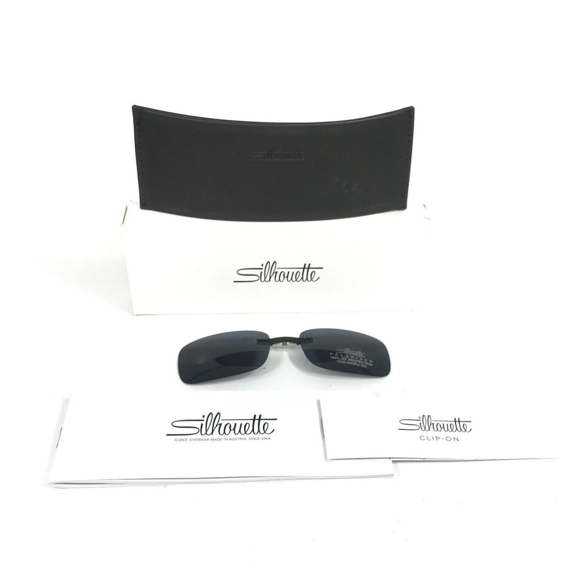 Silhouette Clip On Lenses Dark Gray Polarized 2 3 Shape 7578 Bridge Style 5076