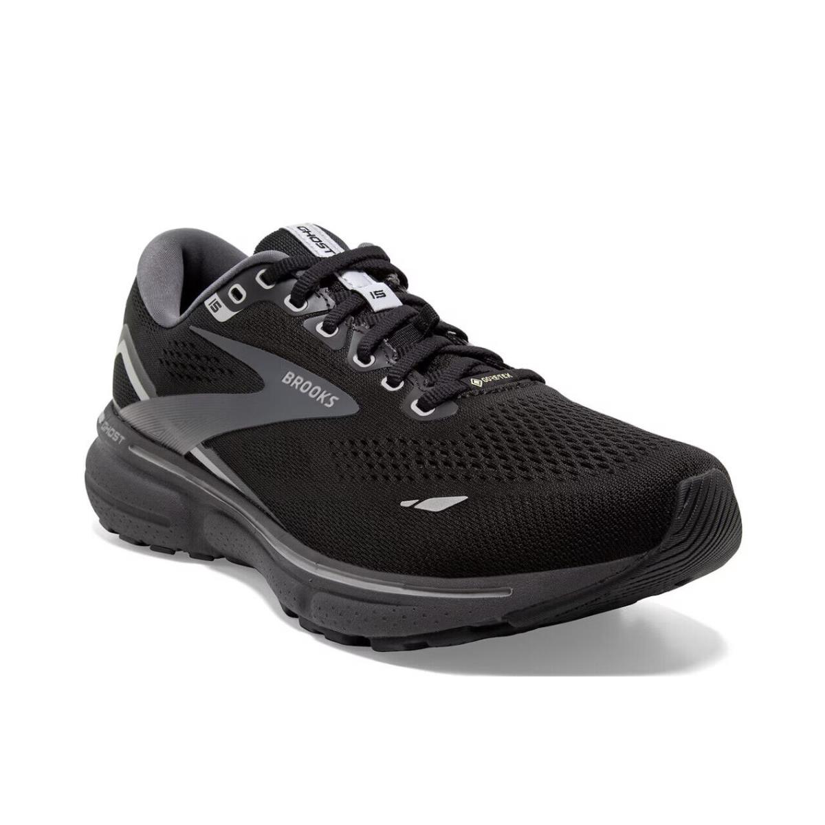 Mens Brooks Ghost 15 Gtx Black Fabric Running Shoes