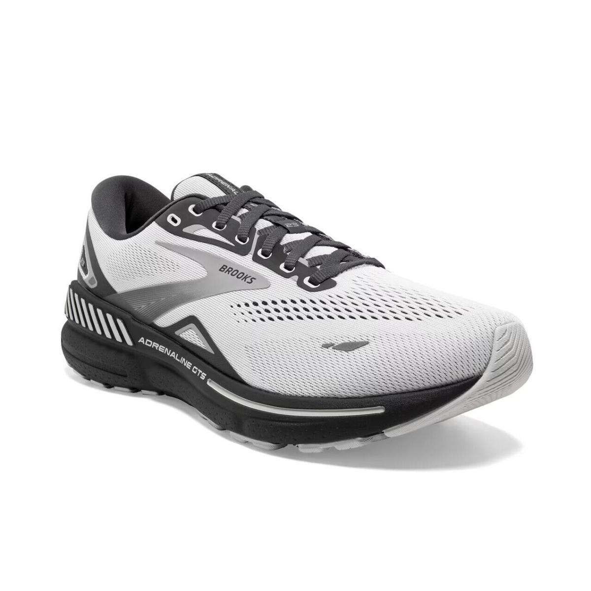 Mens Brooks Adrenaline Gts 23 Grey Mesh Running Shoes - Gray