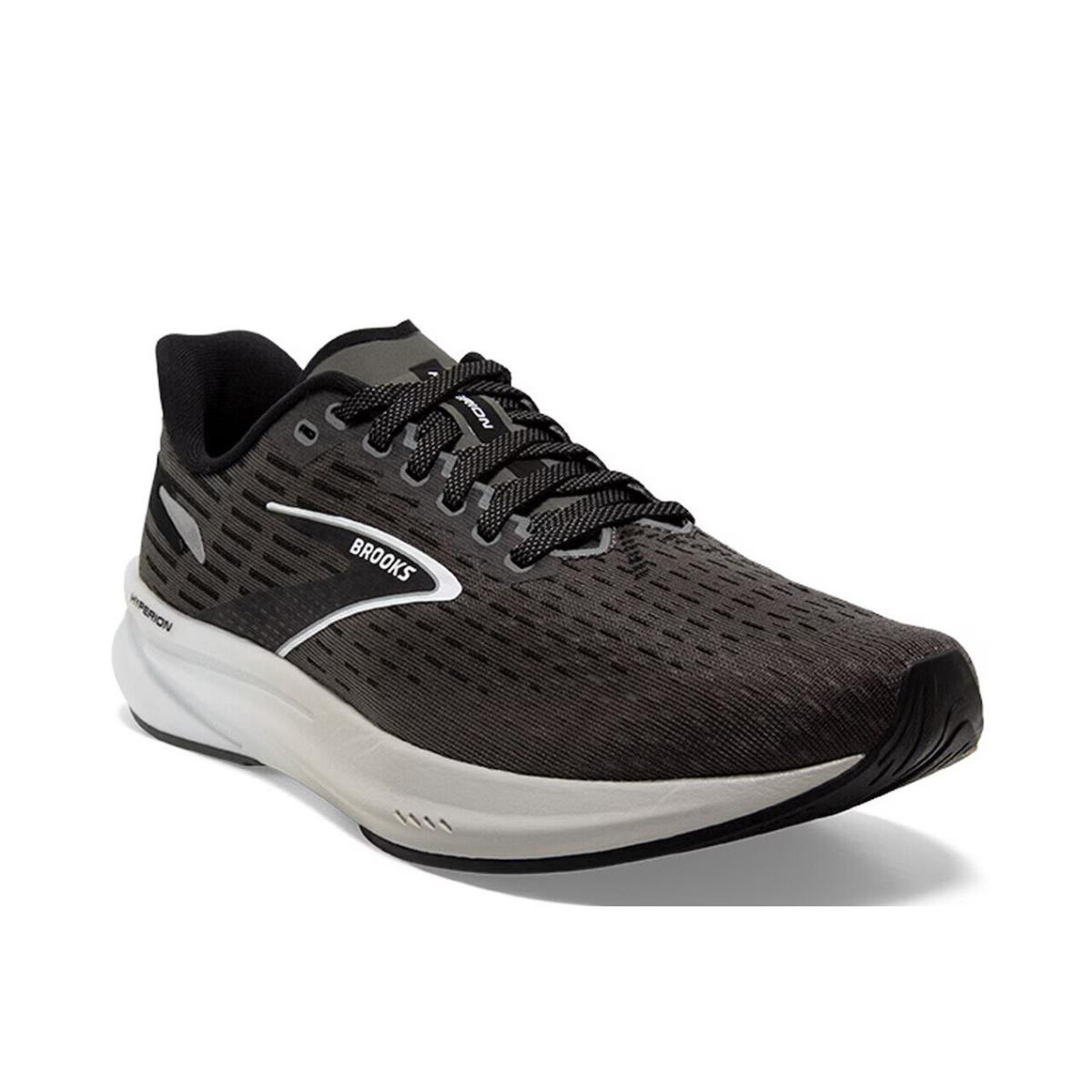 Mens Brooks Hyperion Black Gunmetal Knit Running Shoes - Black