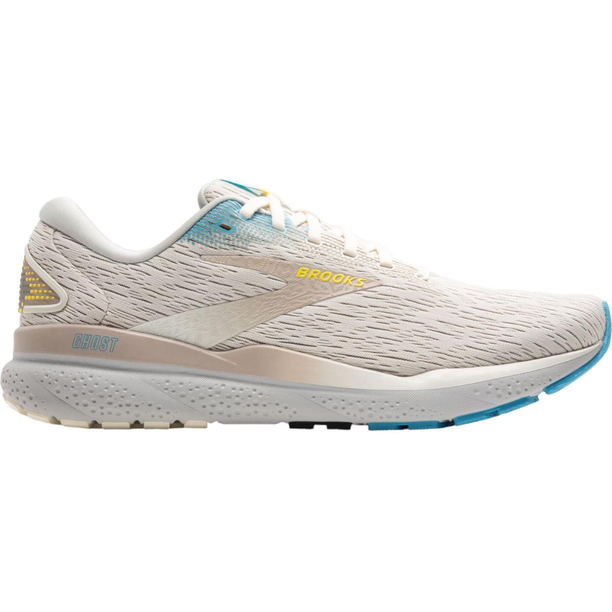 Brooks Ghost 16 Men`s Running Shoes All Colors US Sizes 7-14 - Coconut/Blue/Yellow