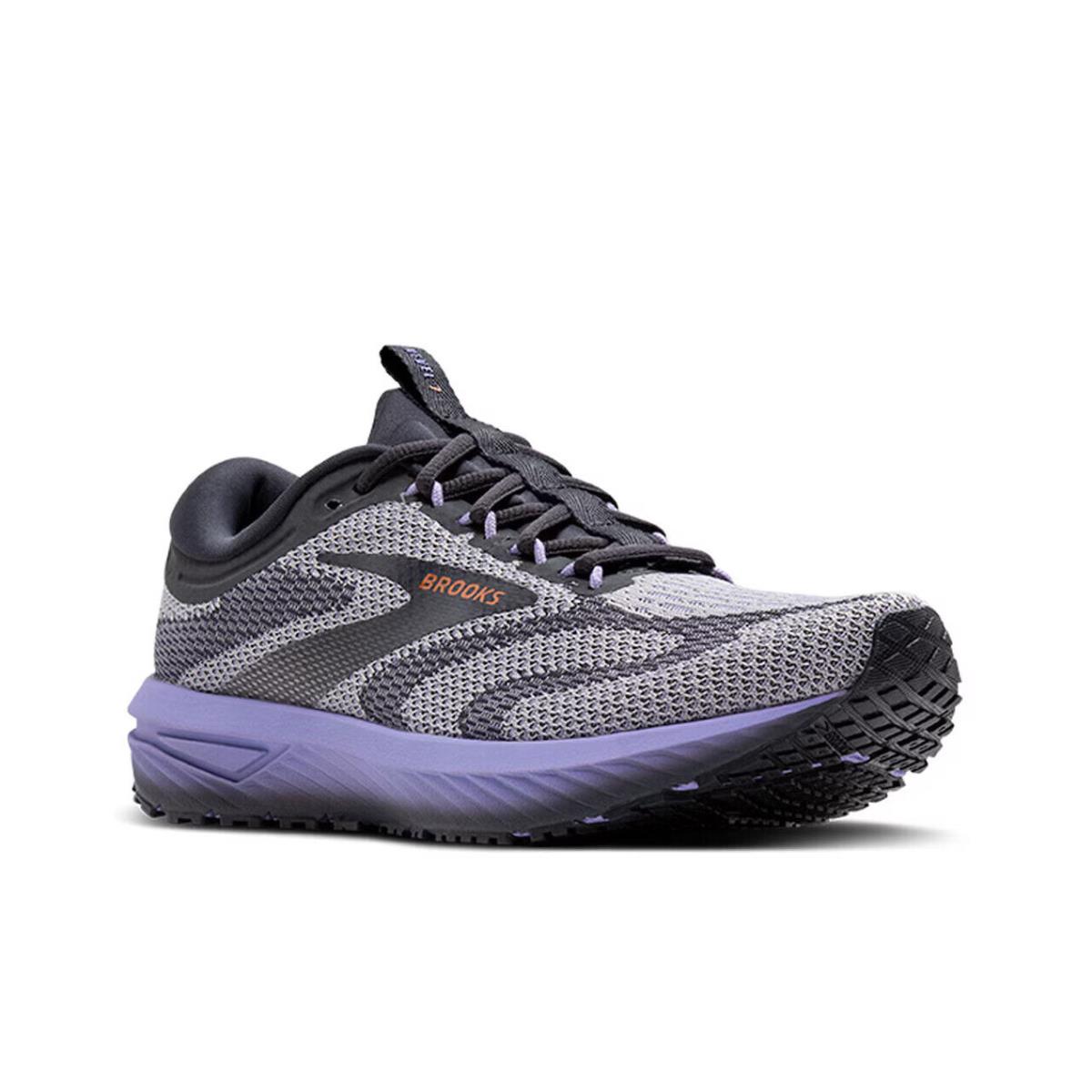 Womens Brooks Revel 7 Grey Purple Mesh Running Shoes - Gray