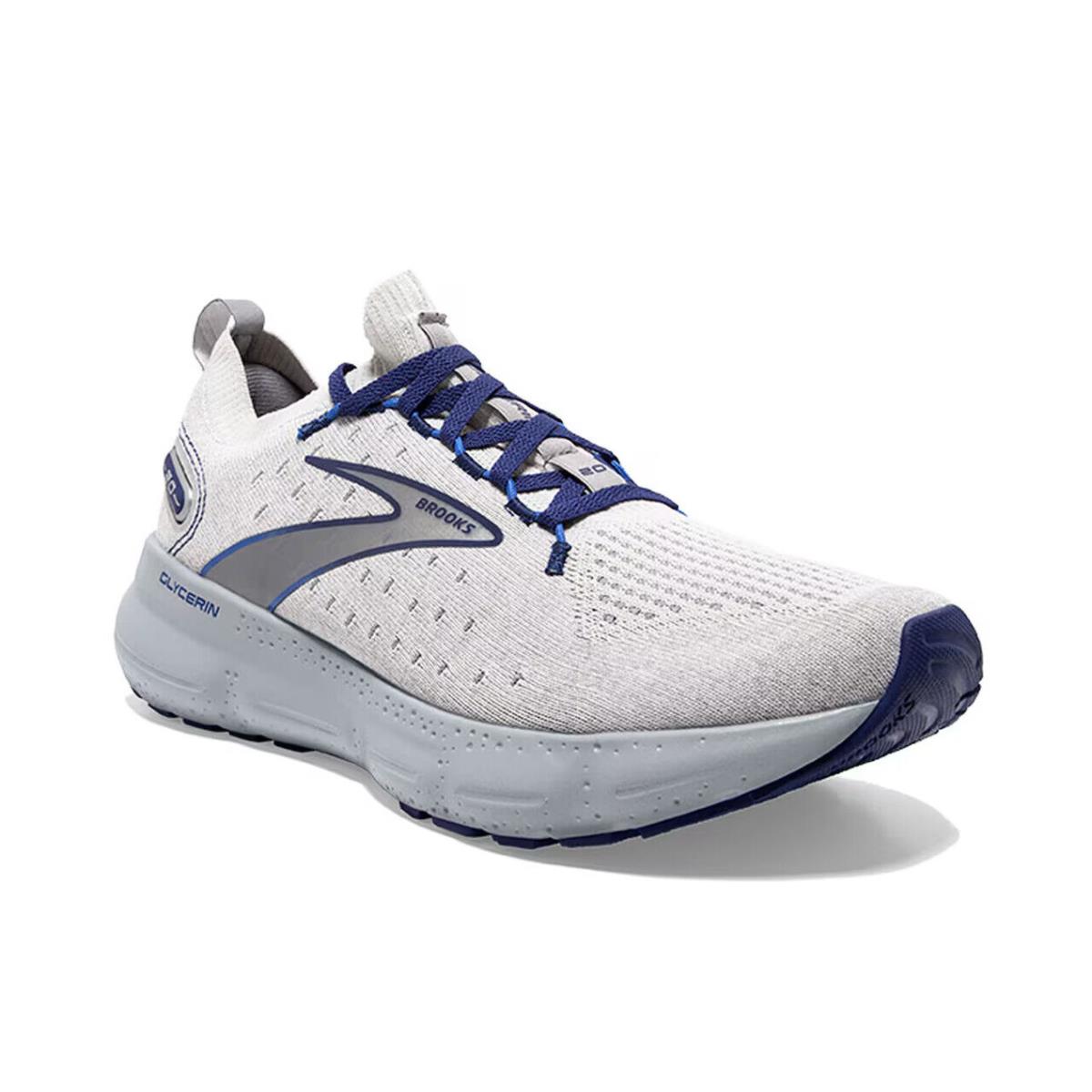 Mens Brooks Glycerin Stealthfit 20 Oyster Grey Textile Running Shoes - Gray