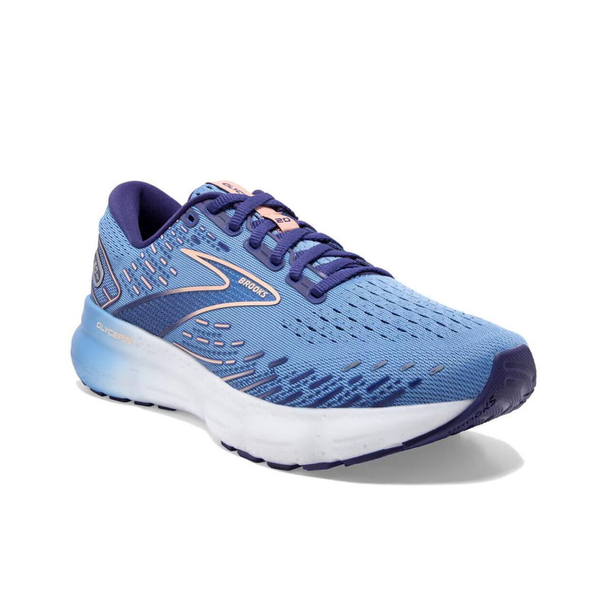 Womens Brooks Glycerin 20 Light Blue Mesh Running Shoes