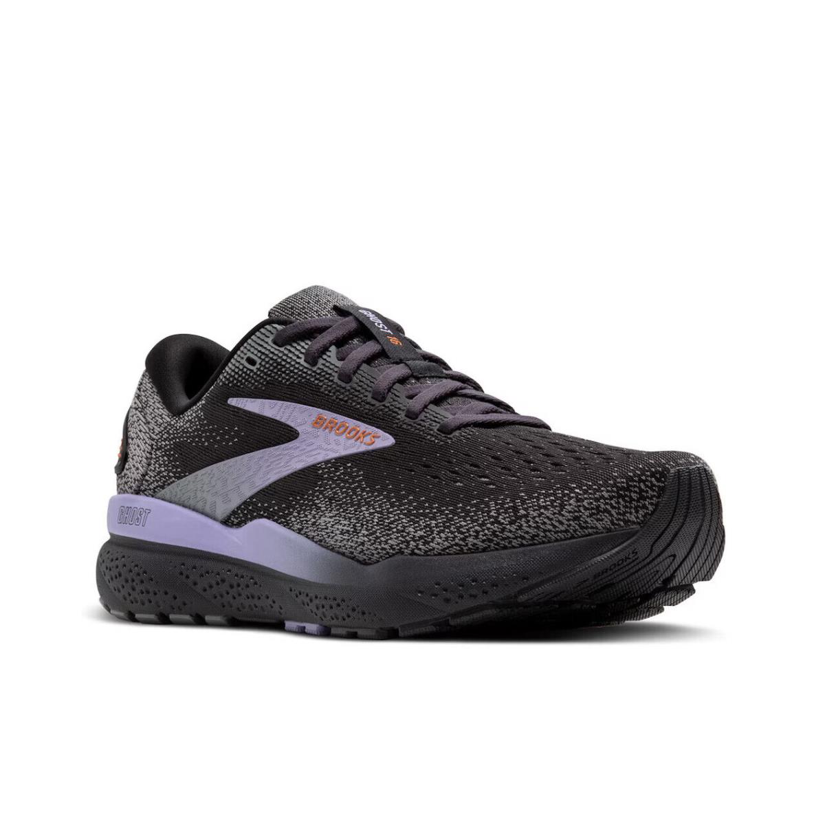 Womens Brooks Ghost 16 Black Purple Mesh Running Shoes