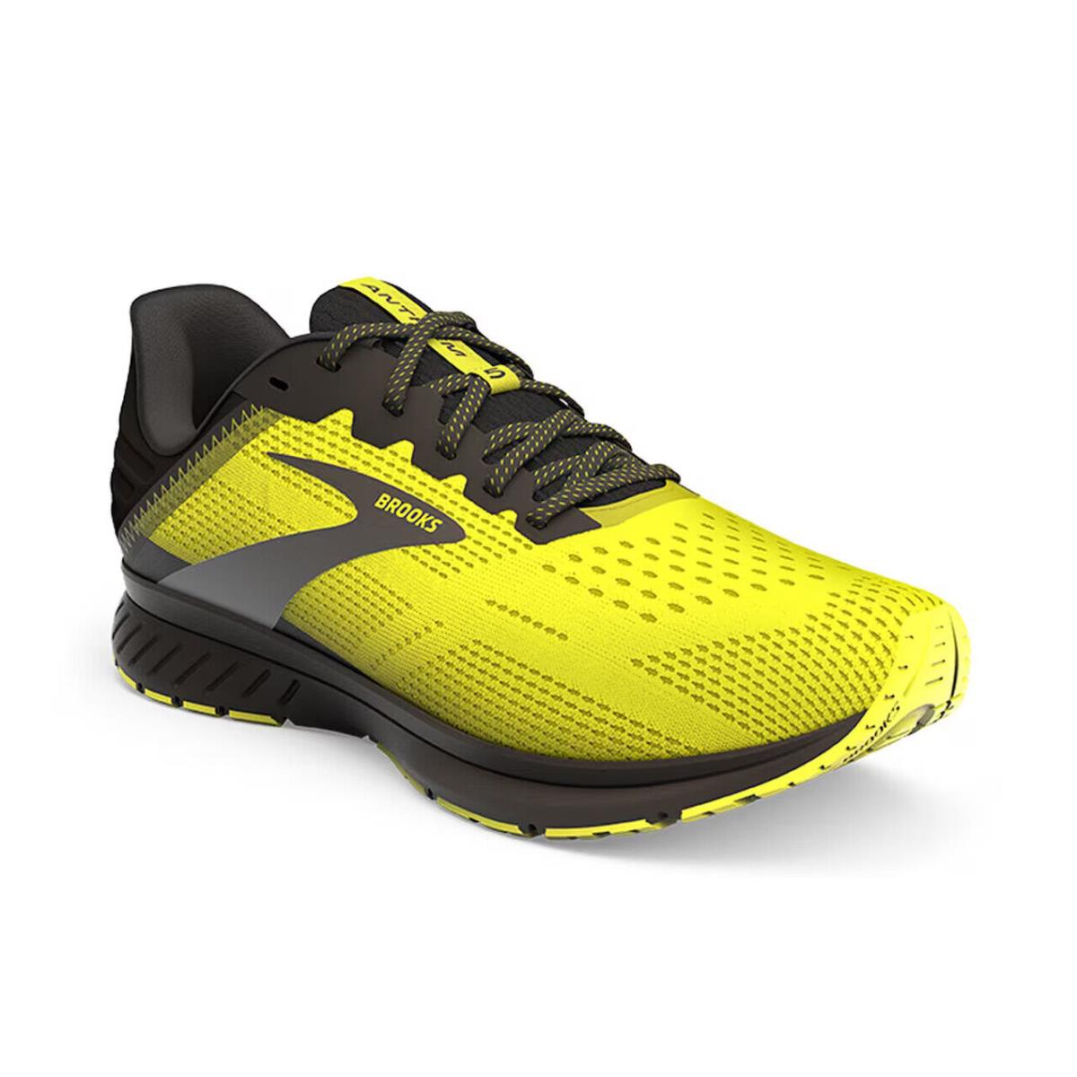 Mens Brooks Anthem 5 Yellow Black Mesh Running Shoes - Yellow