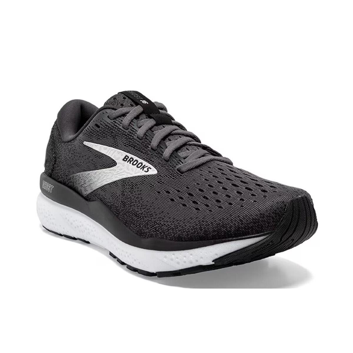 Mens Brooks Ghost 16 Black Grey White Mesh Running Shoes