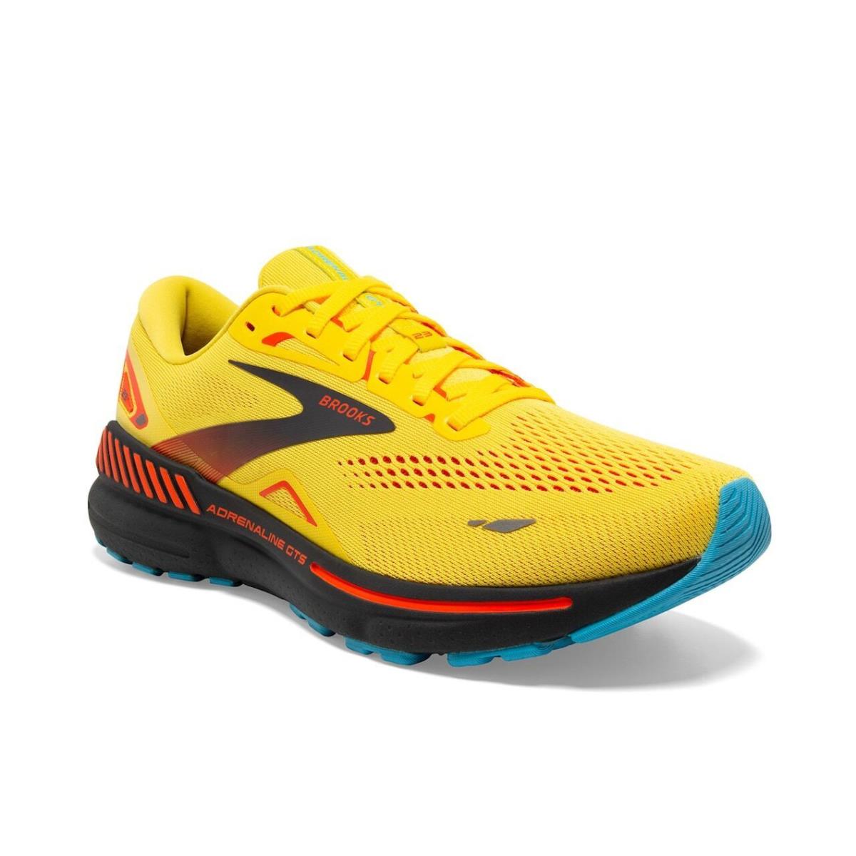 Mens Brooks Adrenaline Gts 23 Yellow Mesh Running Shoes - Yellow