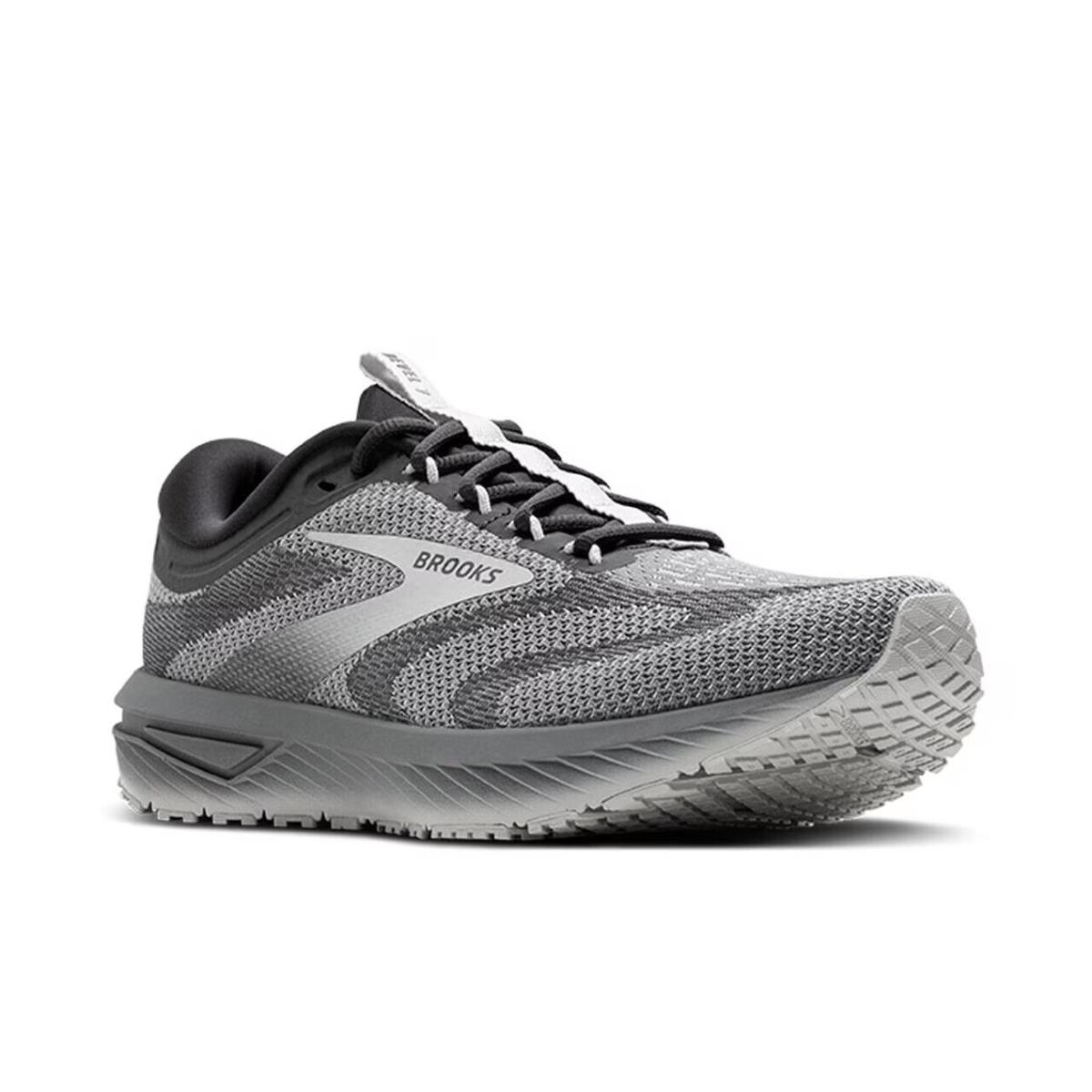 Mens Brooks Revel 7 Grey Textile Running Shoes - Gray