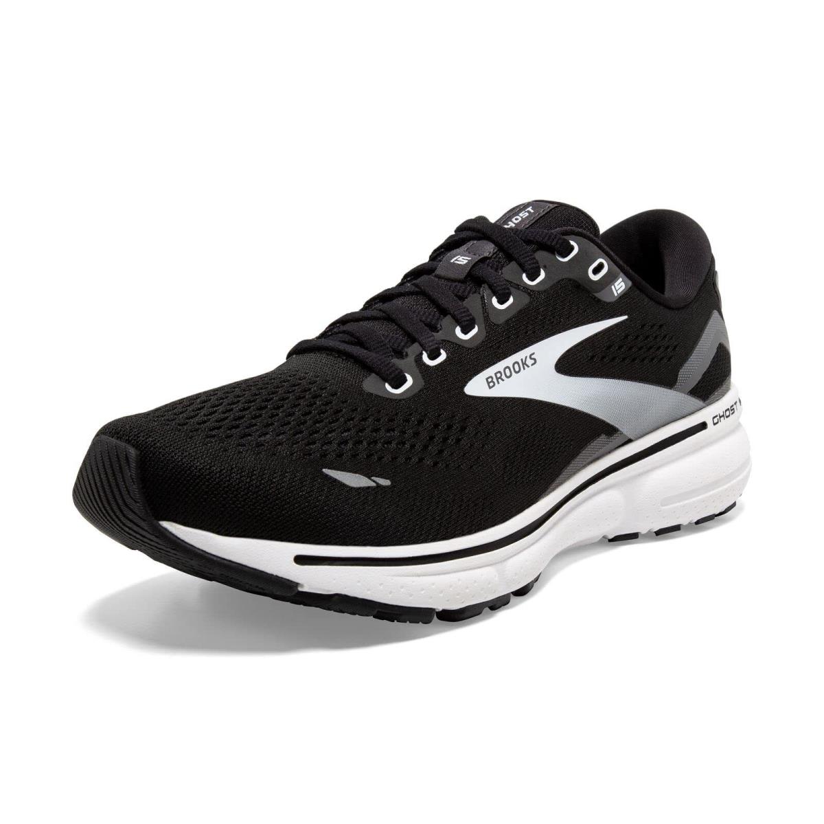 Brooks Men`s Ghost 15 Neutral Running Shoe - Black/blackened Pearl/white - 8 Wid - Black/Blackened Pearl/White