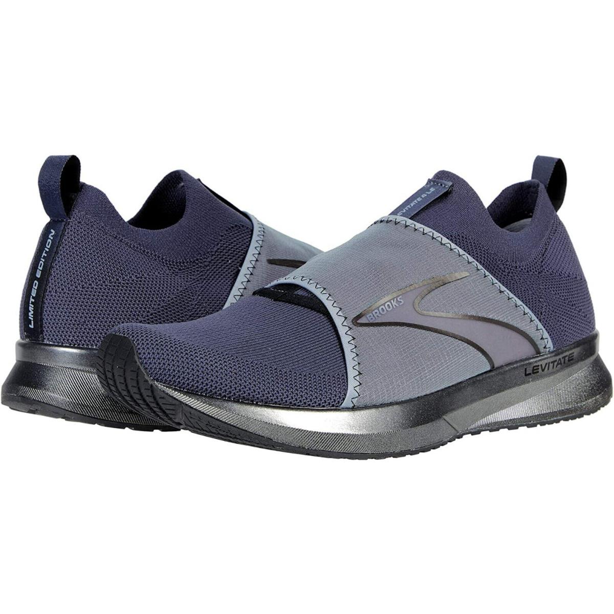 Brooks Levitate 4 LE Blue Grey Men Slip On Road Running Sports Shoe Size 10.5 - Gray