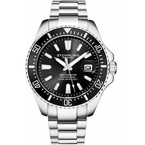 Stuhrling Watches For Men - Pro Diver Watch - with Screw Down Crown