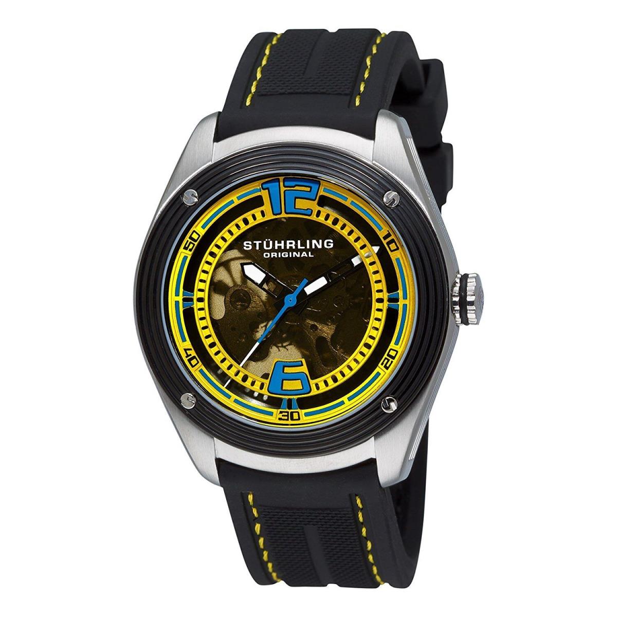 Stuhrling Original Mens 209B.331618 Millennia Conquest Automatic Skeleton Yellow