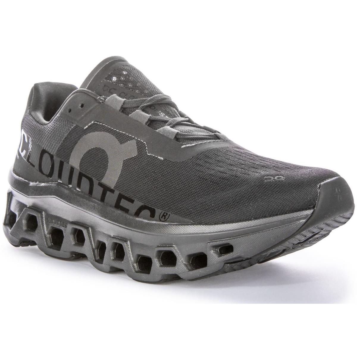 On Running Cloudmonster Iconic Cloudtec Bounce Runners All Black Mens US 7 - 13