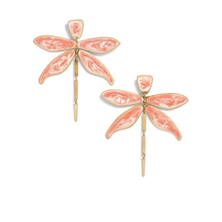 Tory Burch Earrings Articulated Dragonfly Blush