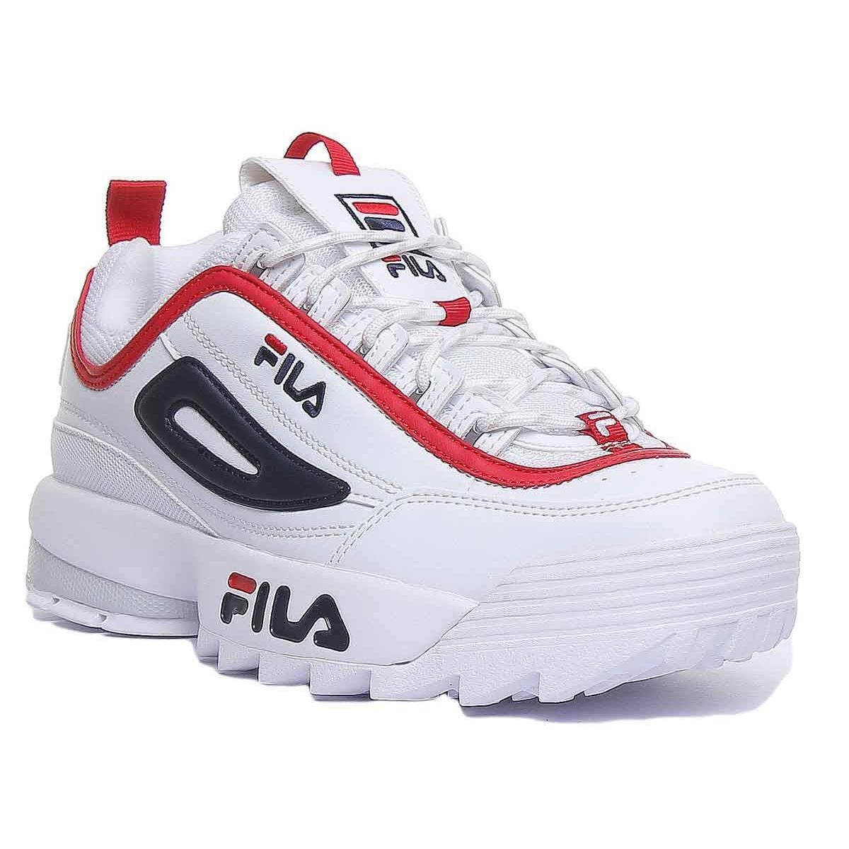 Fila Disruptor EX Display Sole Womens Sneaker In Wht Blu Red Size UK 6 - 8 - WHT BLU RED