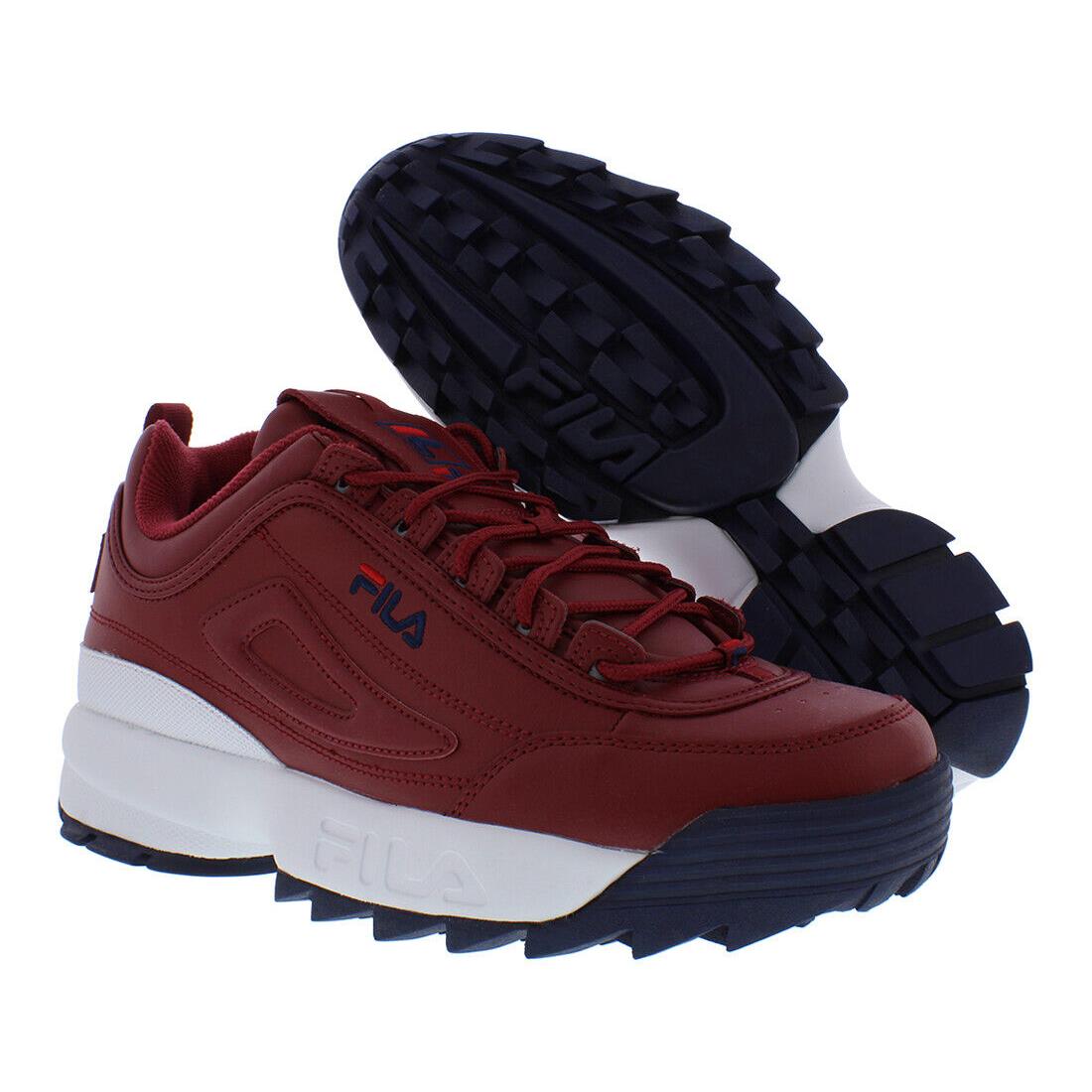 Fila Disruptor II Premium Mens Shoes - Maroon/White, Main: Red