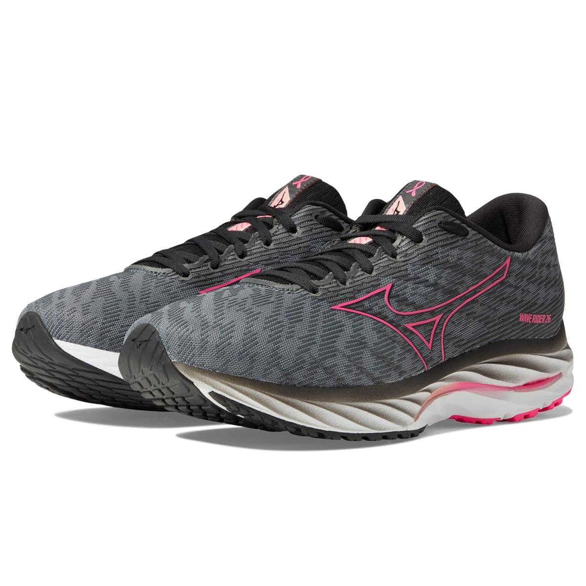 Man`s Sneakers Athletic Shoes Mizuno Wave Rider 26 Project Zero - Quiet Shade/Pink Glo