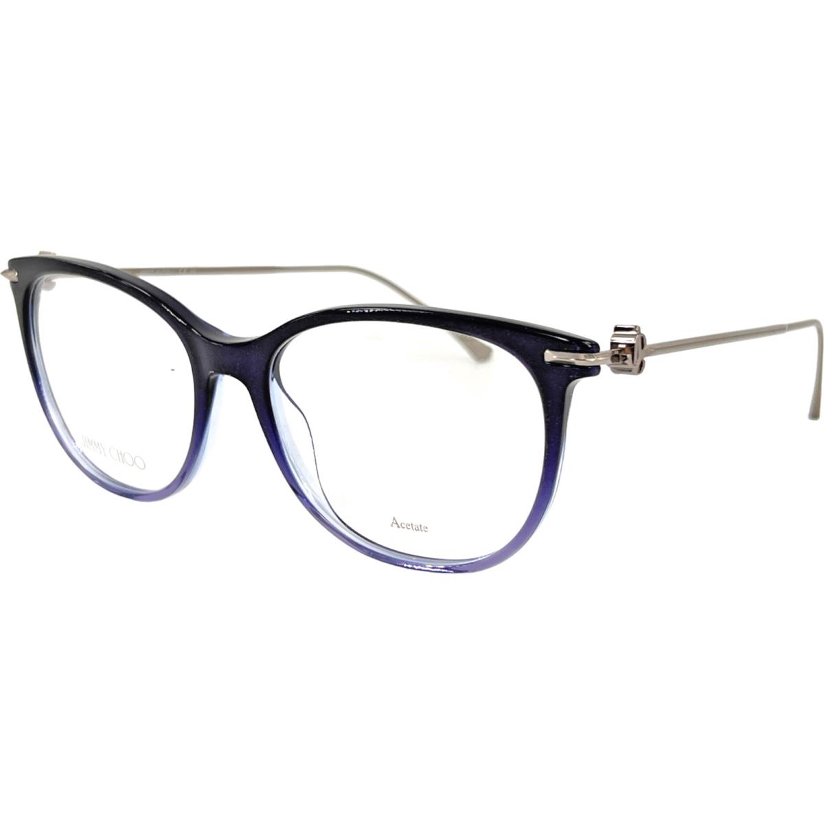 Jimmy Choo JC263 Womens Plastic Eyeglass Frame Dxk Glitter Blue 54-17 w Case