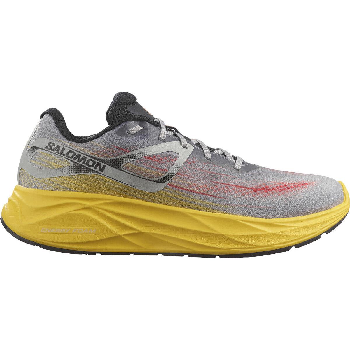 Salomon Men`s Aero Glide Running Shoes Ghost Gray/lemon/black 7.5 D Medium US - Ghost Gray/Lemon/Black, Manufacturer: Ghost Gray/Lemon/Black