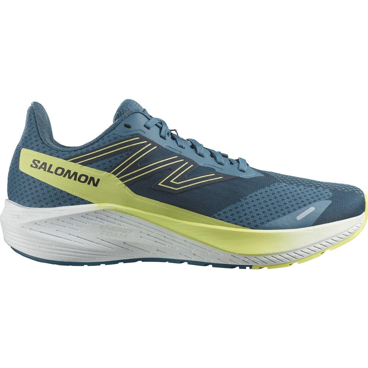 Salomon Men`s Aero Blaze Running Shoes Blue Ashes/sunny Lime 12 D Medium US