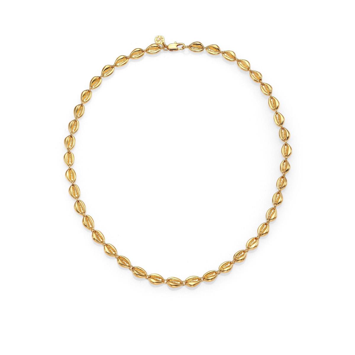 Tory Burch Gold Mikah Seashell Simple Strand Necklace