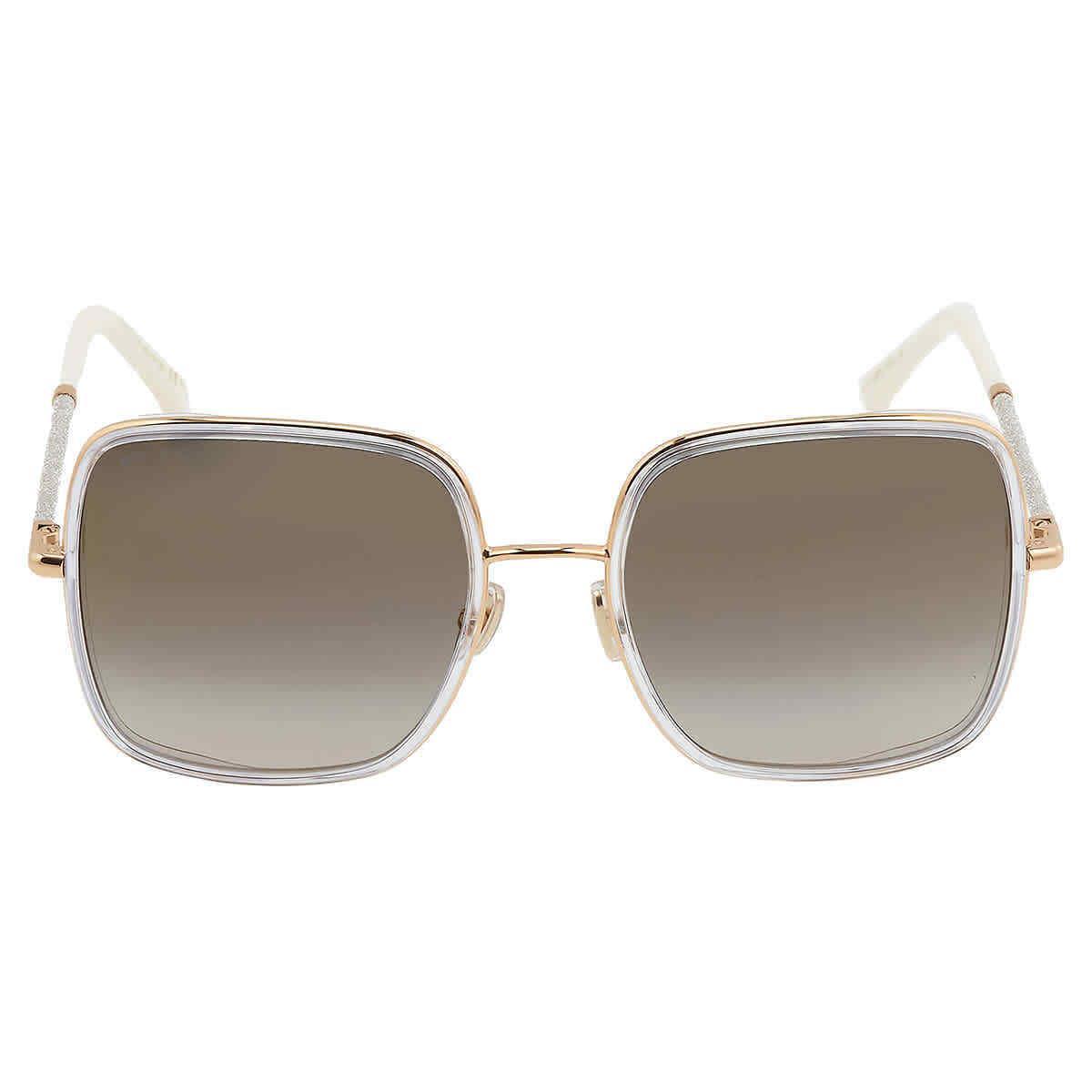 Jimmy Choo Gray Gradient Gold Square Ladies Sunglasses Jayla/s 0LOJ/FQ 57