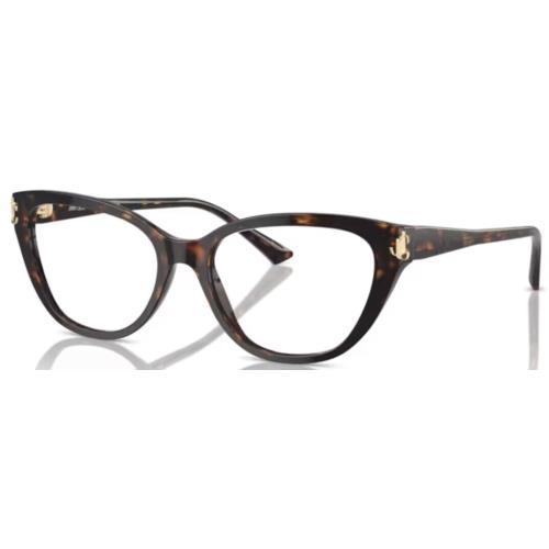 Jimmy Choo JC3011 5002 Eyeglasses Frame Women`s Havana Full Rim Cat Eye 52mm