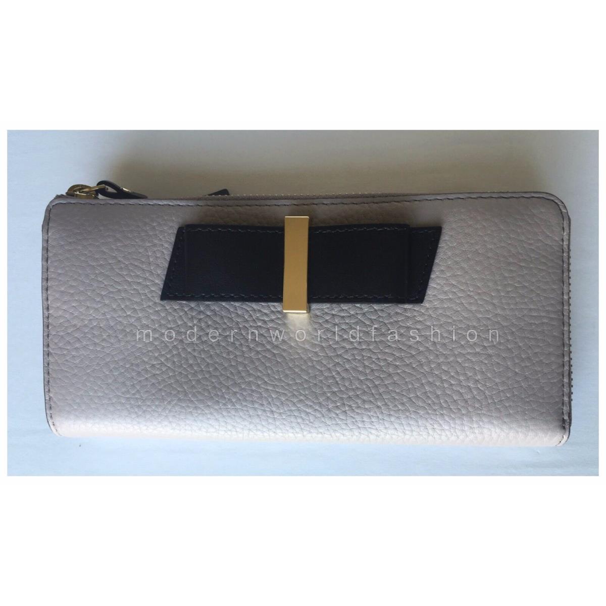 Kate Spade Nisha Parchment Drive Wallet WLRU2542 in Cream/black Mousfro/black Mousfro/Black