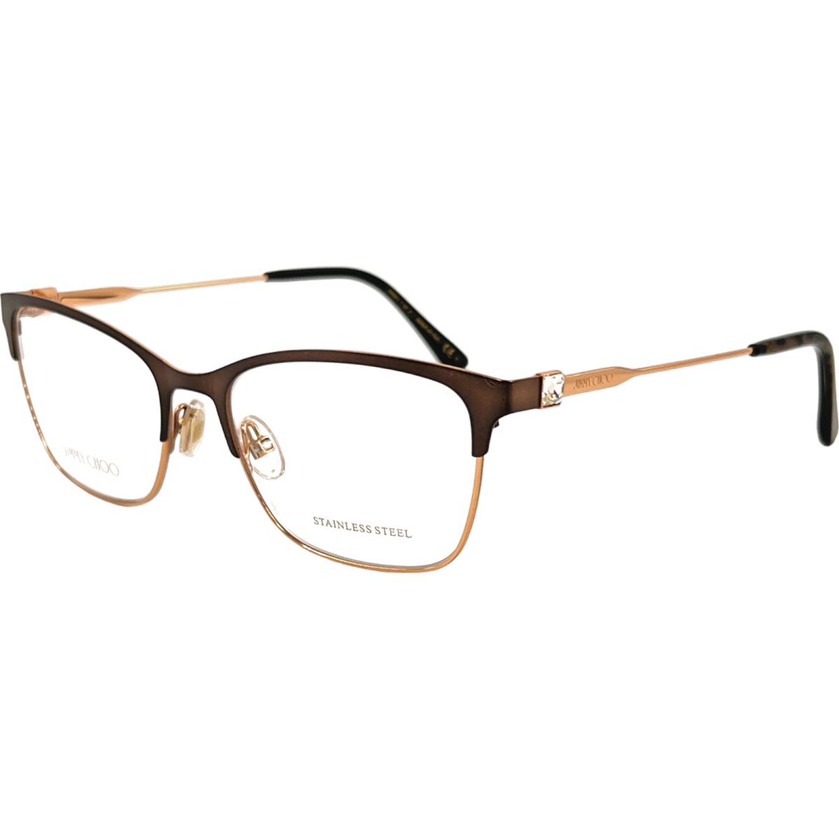 Jimmy Choo JC348 Womens Metal Eyeglass Frame Ufm Brown Gold 54-17 Italy w Case