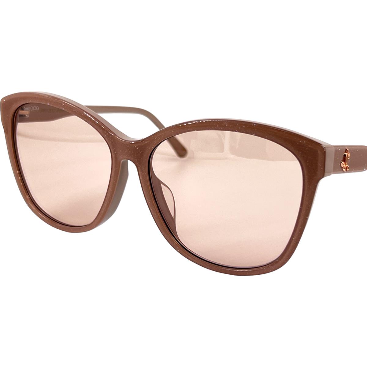 Jimmy Choo Lidie/f/sk Women`s Plastic Sunglass 0FWM2S Nude/lt Brown 59-16 Italy