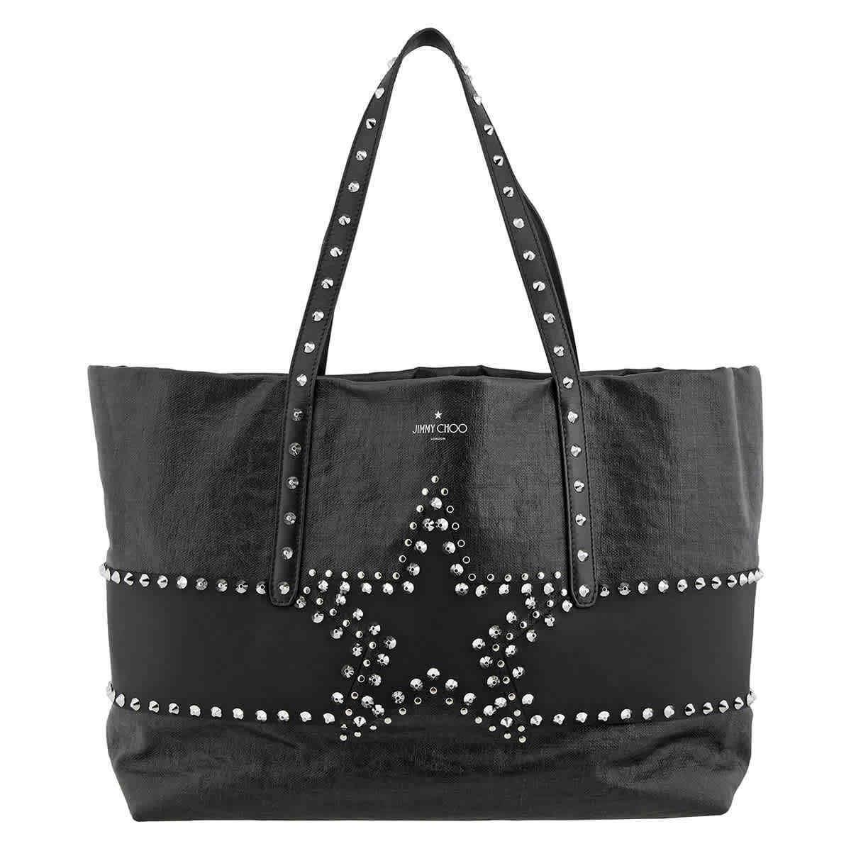 Jimmy Choo Pimlico Star Studded Leather Tote Bag In Black 193 Pimlico/s Vlt