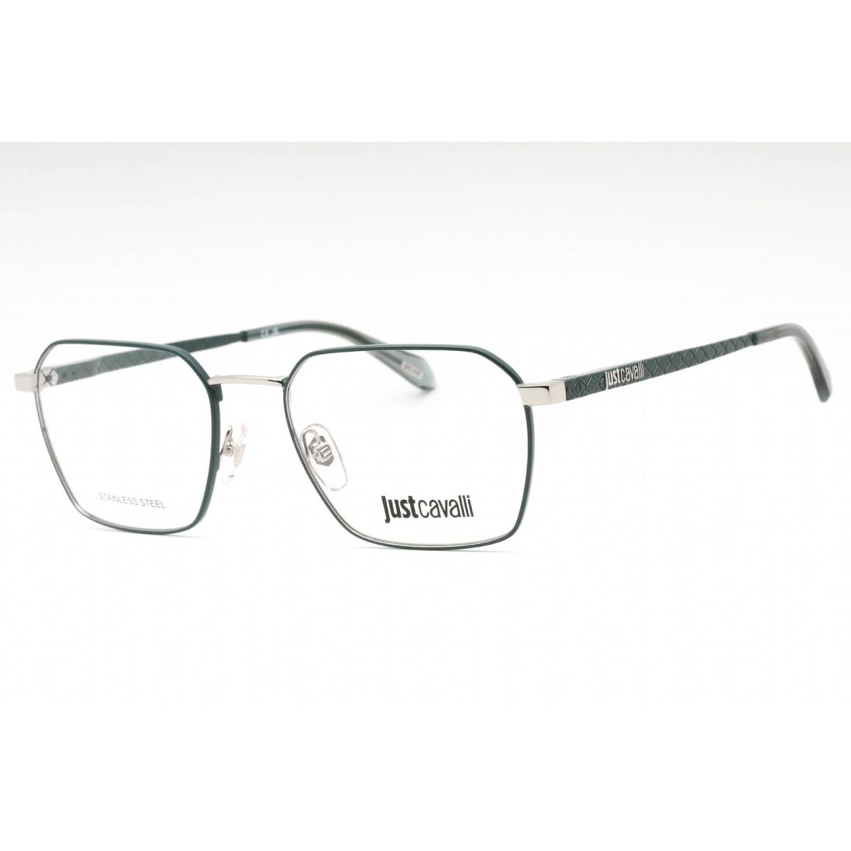 Just Cavalli Men`s Eyeglasses Green Metal Geometric Full Rim Frame VJC018 0539