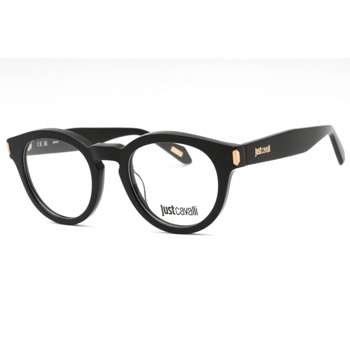 Just Cavalli Women`s Eyeglasses Black Plastic Round Full Rim Frame VJC016 0700