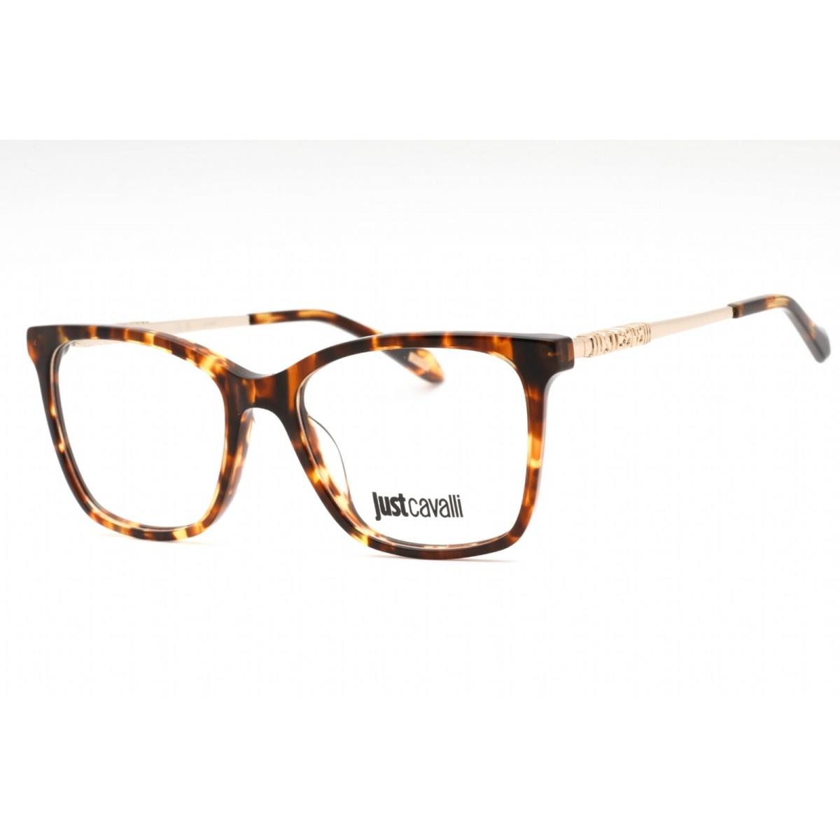 Just Cavalli Women`s Eyeglasses Shiny Brown Yellow Tortoise Full Rim VJC007 0743