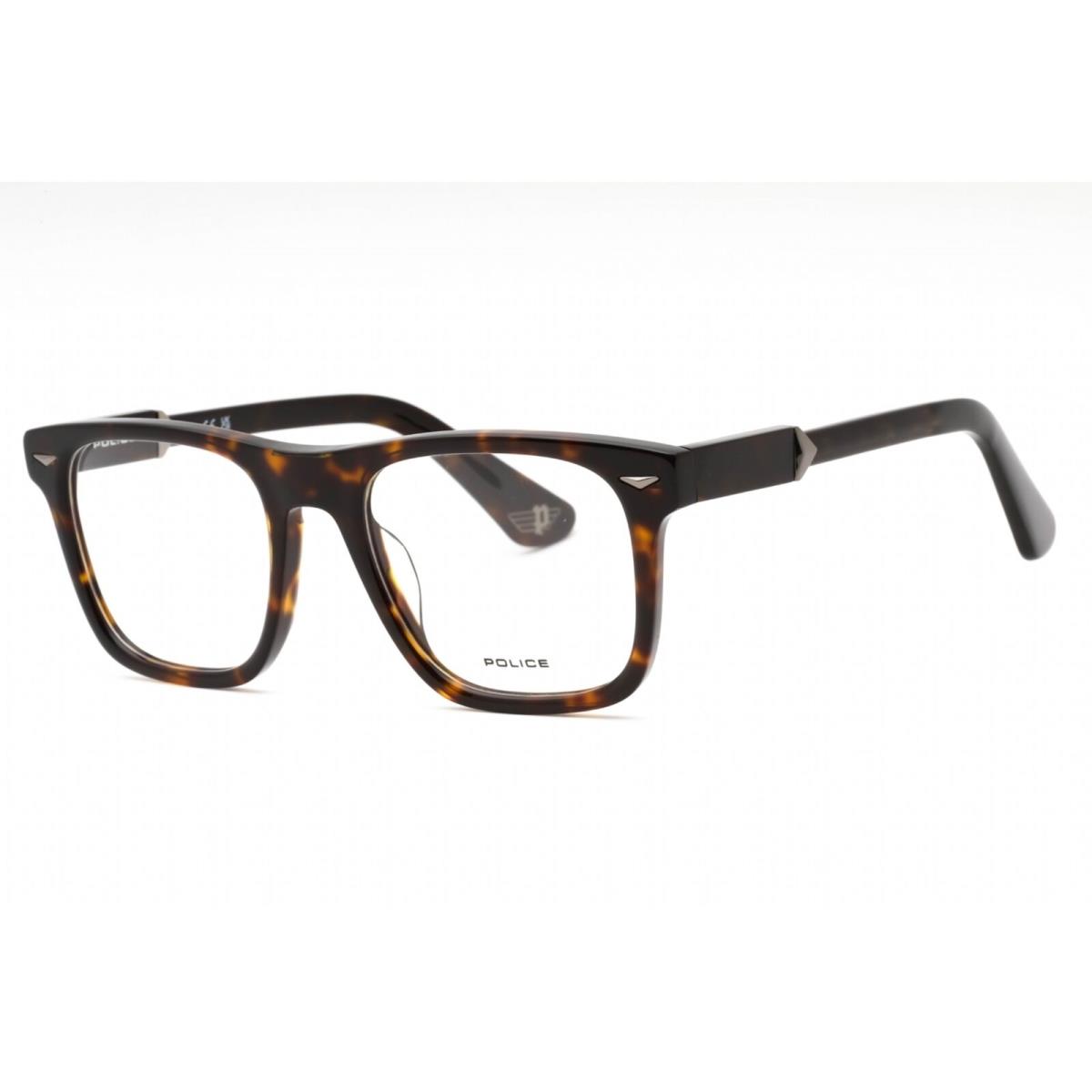 Police Men`s Eyeglasses Dark Tortoise Plastic Square Full Rim Frame VPLL72 0722