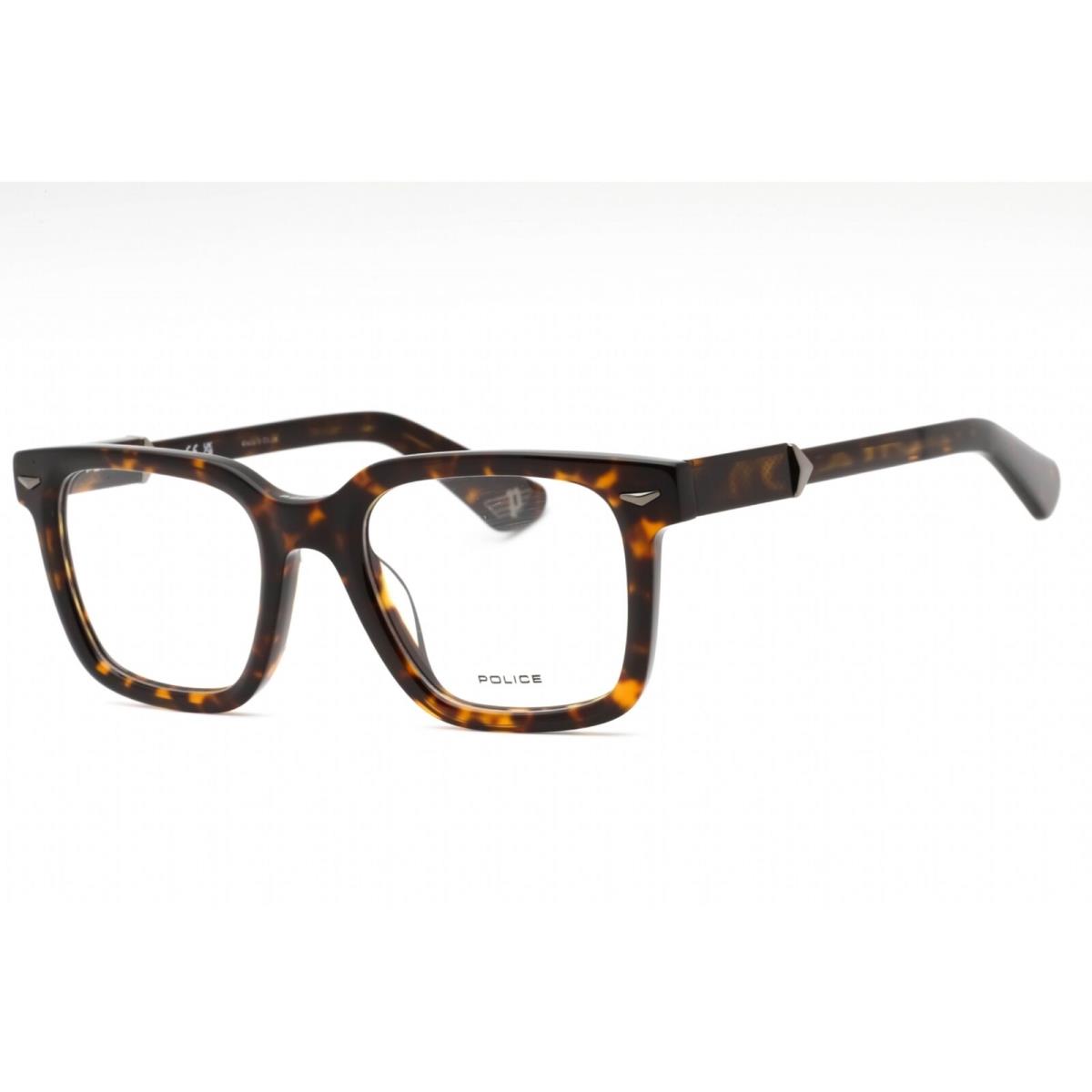 Police Men`s Eyeglasses Dark Tortoise Plastic Square Full Rim Frame VPLG80 0722