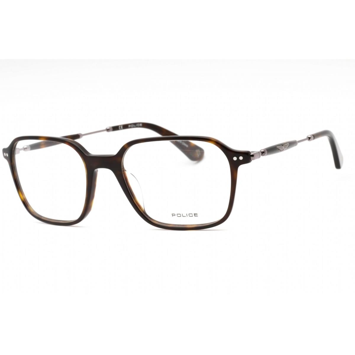 Police Men`s Eyeglasses Dark Tortoise Plastic Rectangular Full Rim VPLE98 0722