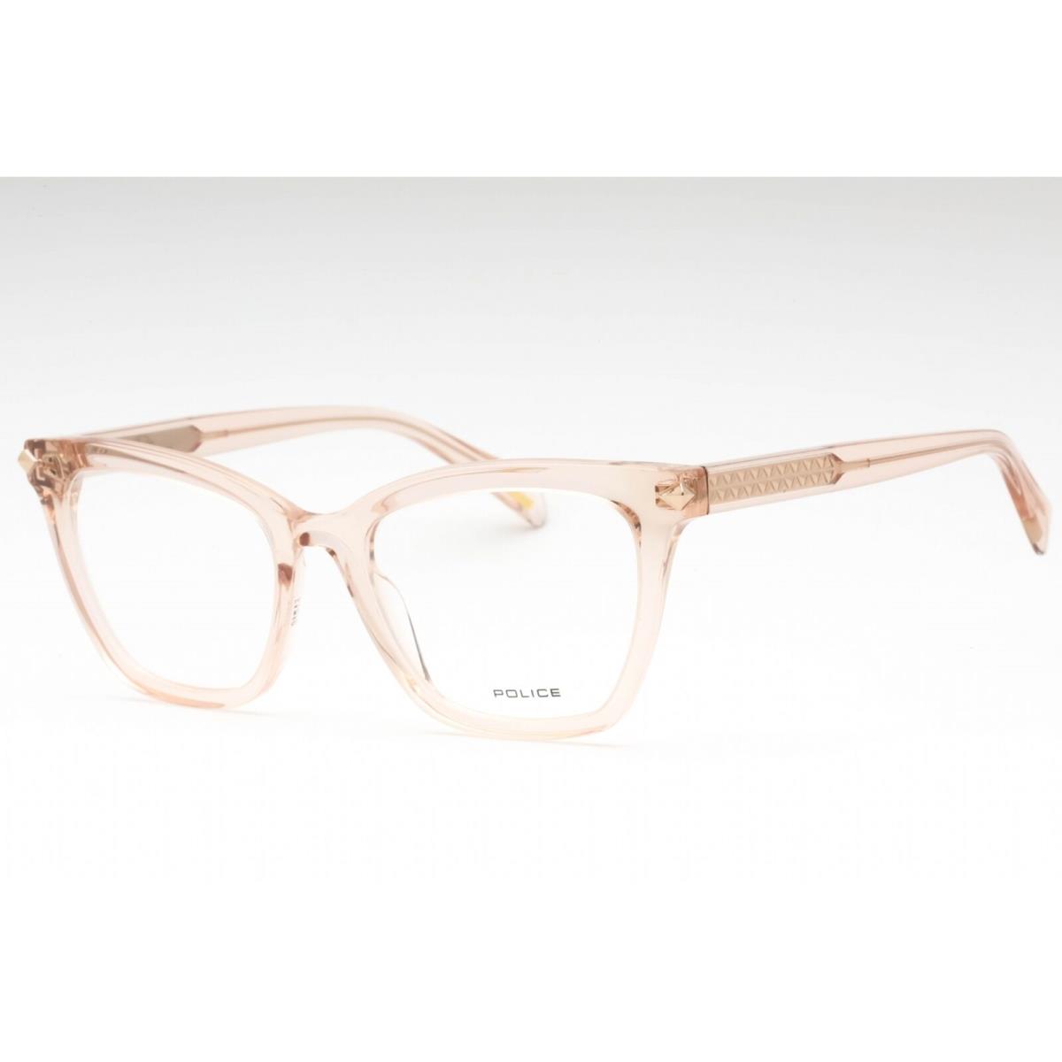 Police Women`s Eyeglasses Pink Clear Plastic Cat Eye Full Rim Frame VPLF29 09TU