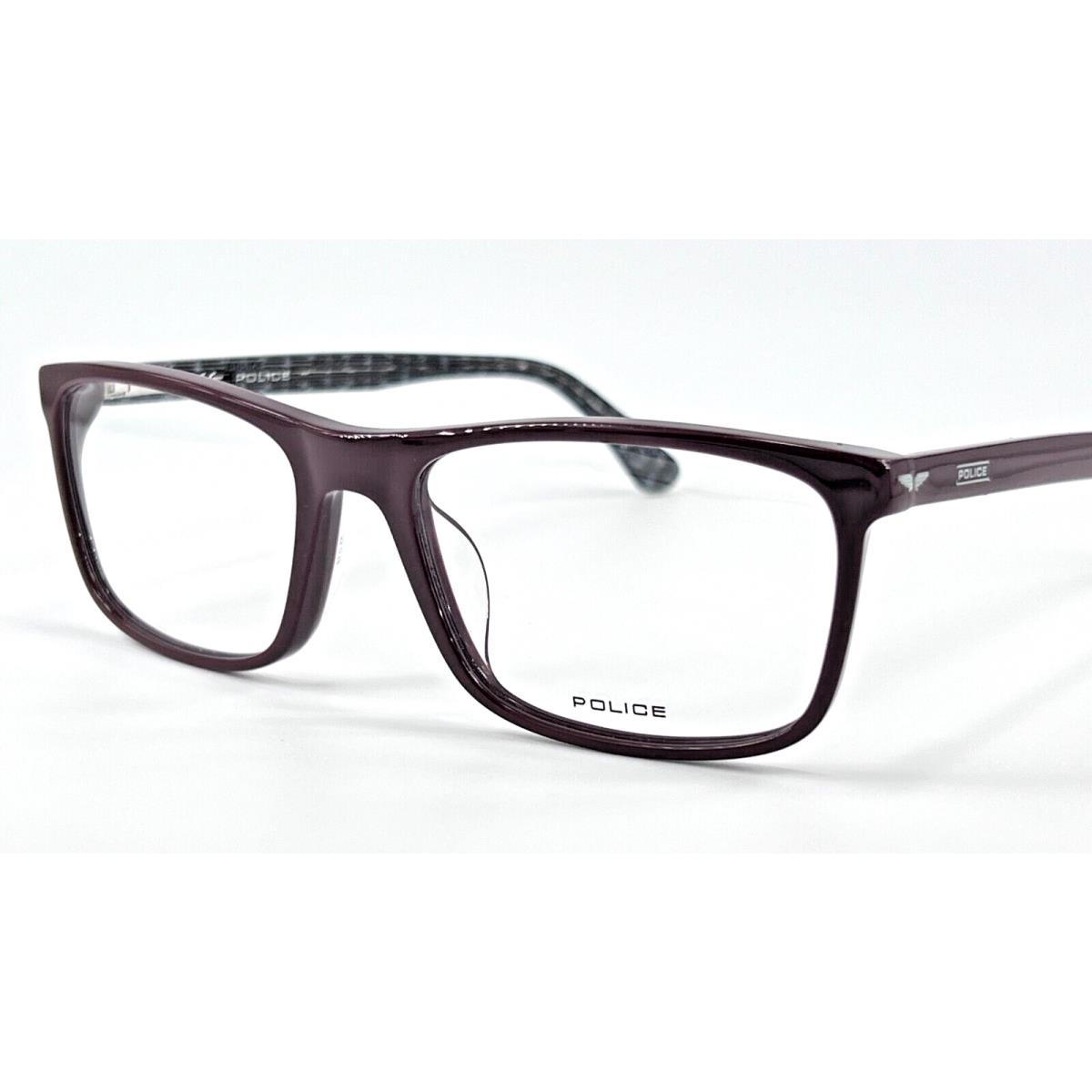 Police VPLD03 Hammer 1 Mens Plastic Eyeglass Frame 0AR3 Burgundy 55-18