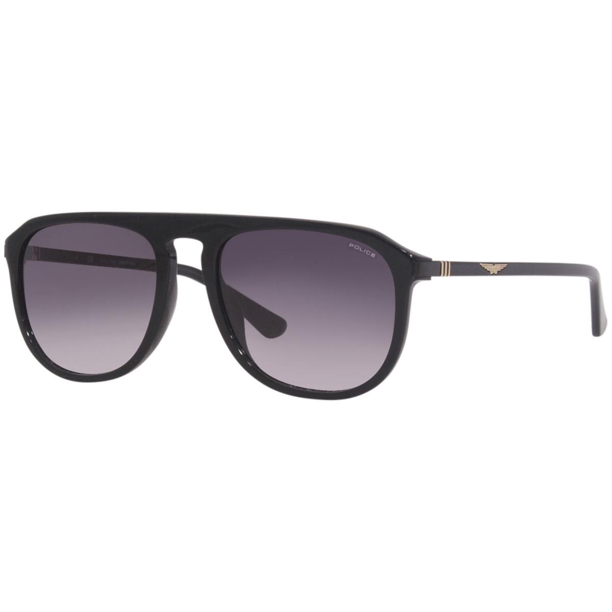 Police Origins-48 SPLE06 700F Sunglasses Men`s Black/grey Gradient Pilot 56mm