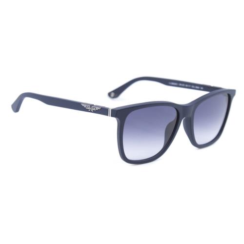 Police SPL872 Unisex Square Sunglasses in Navy Silver/violet Blue Gradient 56 mm