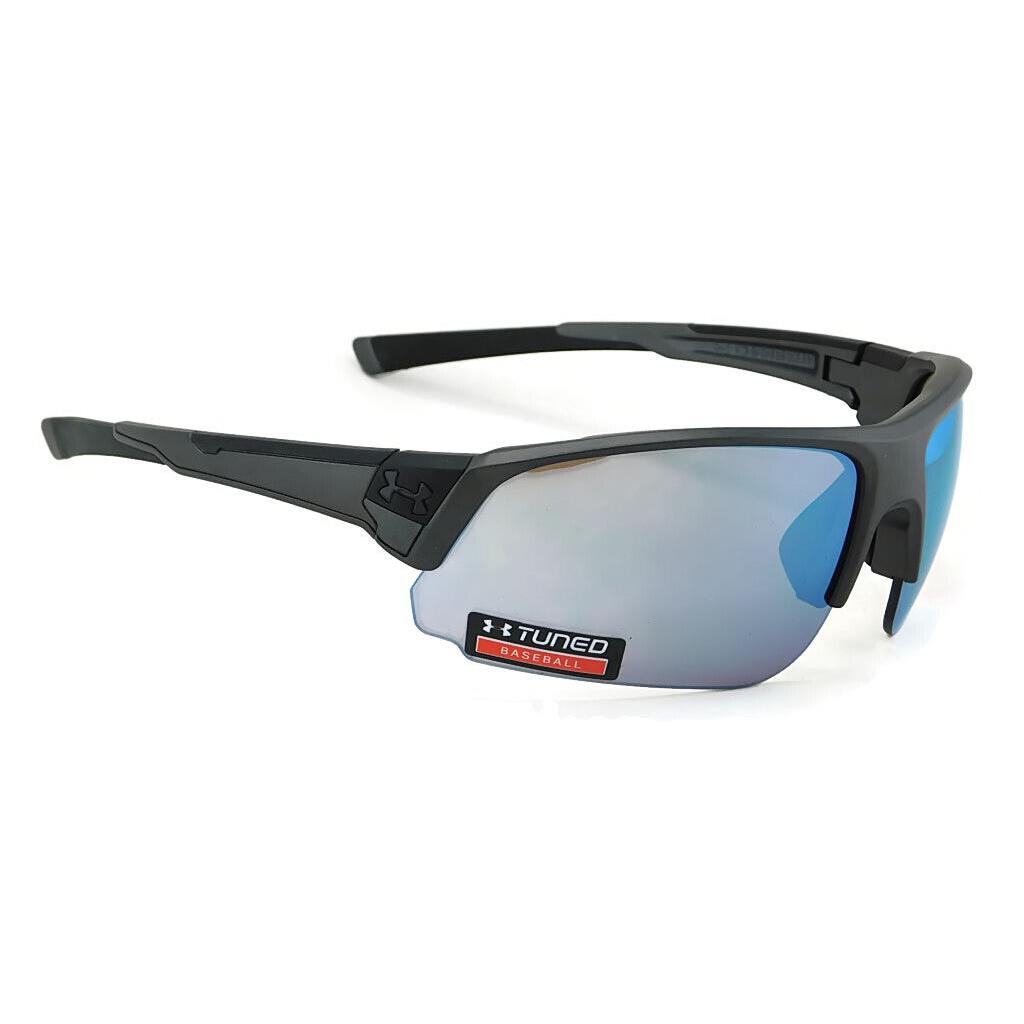 Under Armour Changeup Dual Sunglasses Satin Carbon / Blue Baseball Tuned Lens - Frame: Satin (Matte) Carbon, Lens: Blue Mirror Babseball Tuned