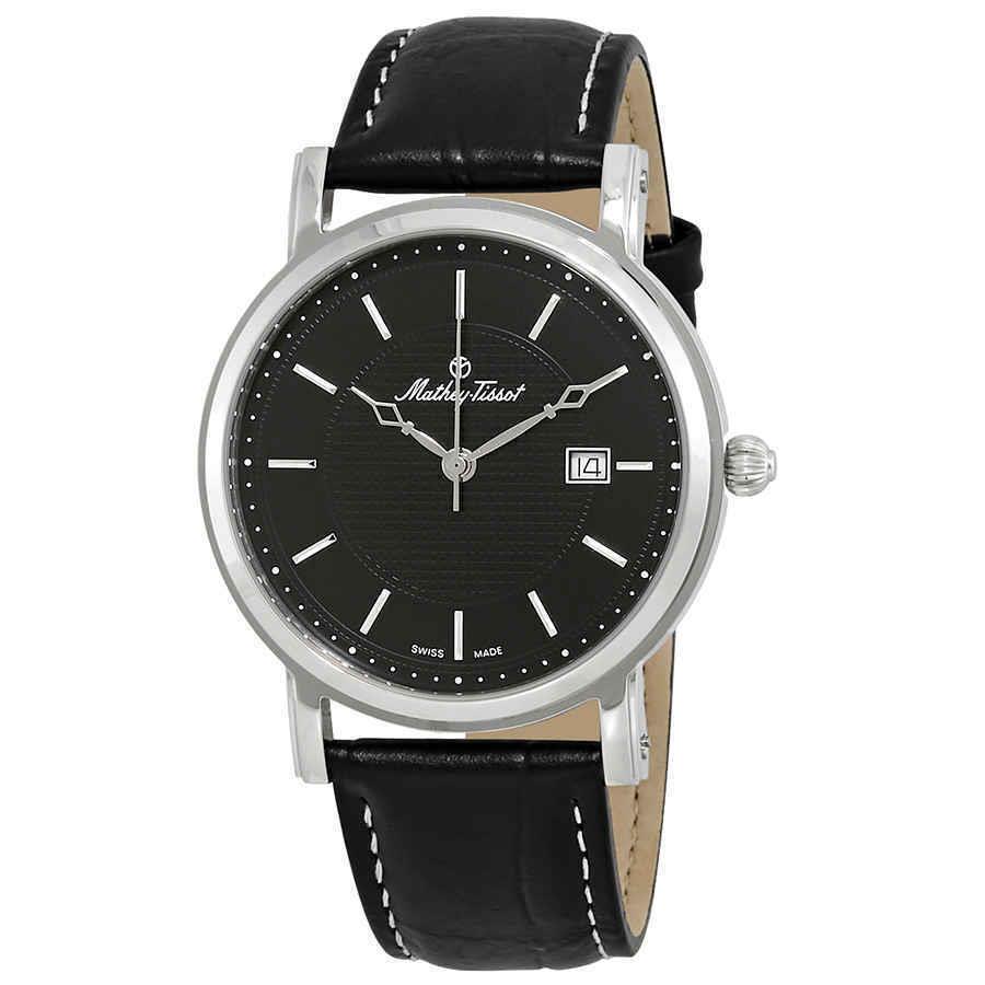 Mathey-tissot City Cuir Black Dial Men`s Watch HB611251AN